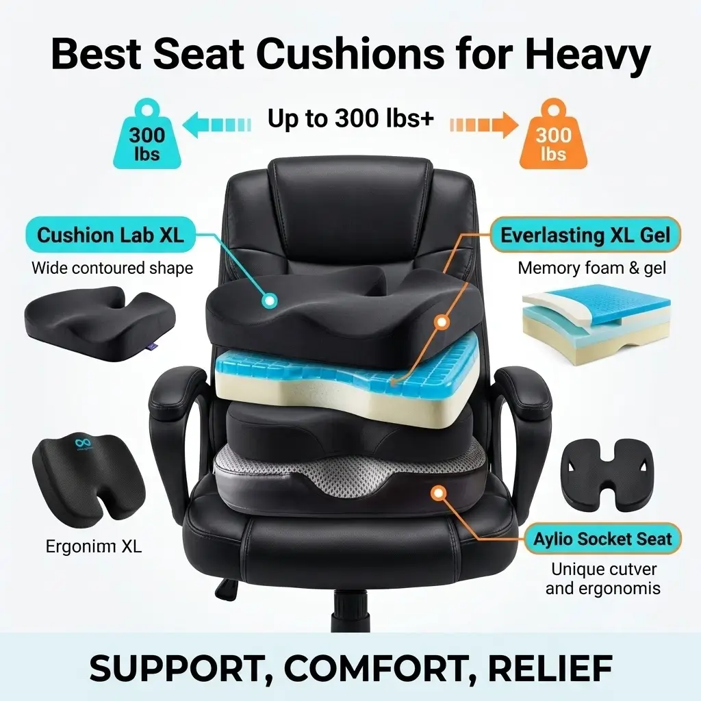 6 Best Seat Cushions for Heavy People & Office Chairs (2026)