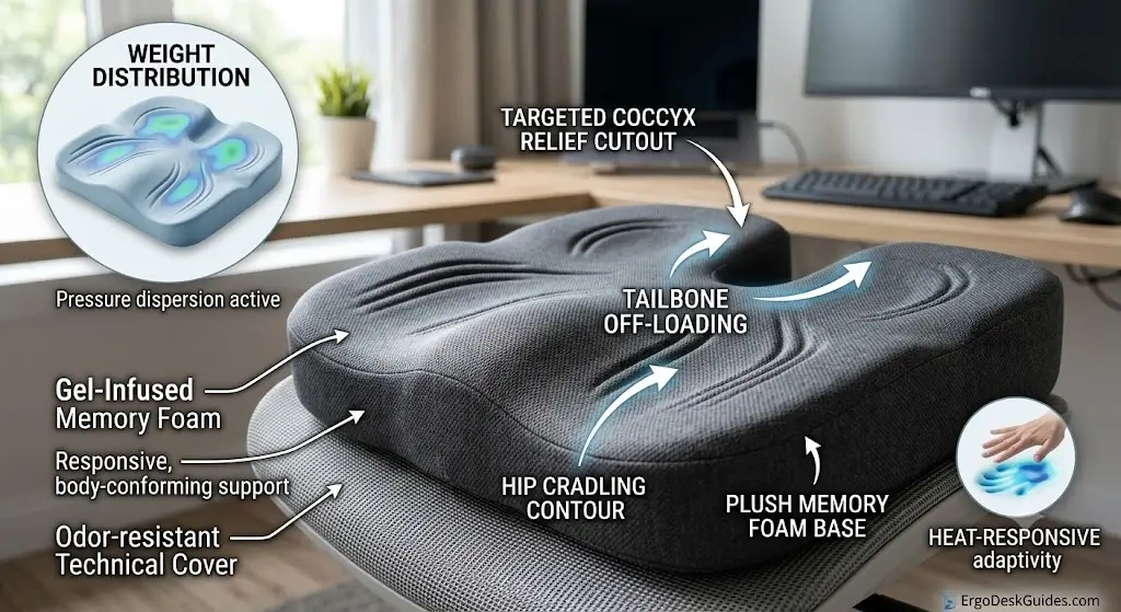 Everlasting Comfort Memory Foam Seat Cushion Close-Up