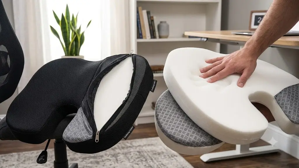 Everlasting Comfort Seat Cushion 100% memory foam density and non-slip bottom