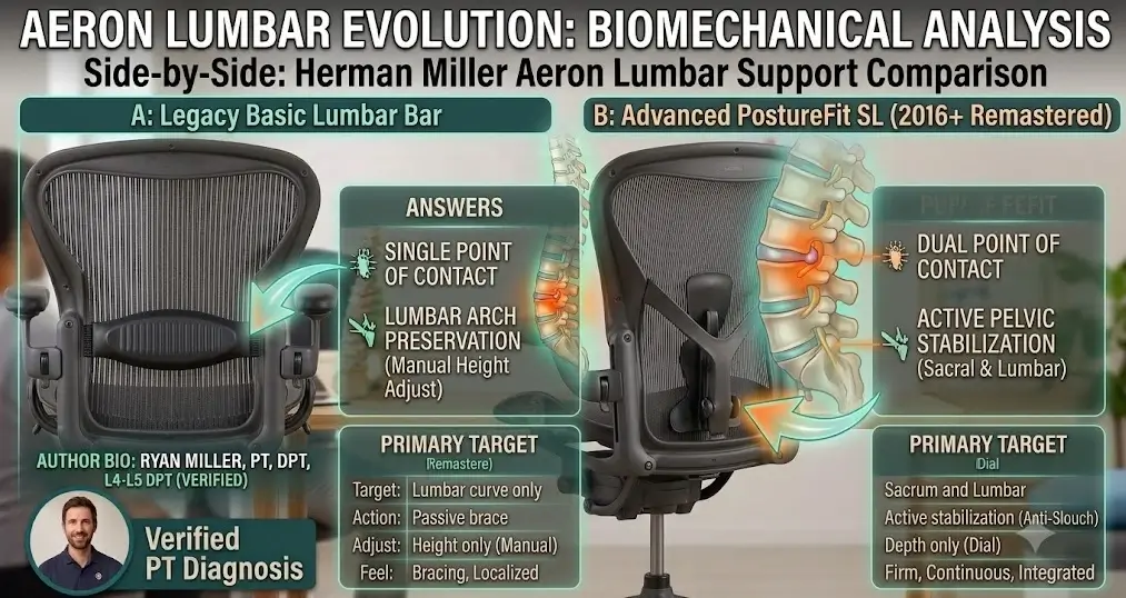 Herman Miller Aeron review PostureFit SL vs basic lumbar pad comparison