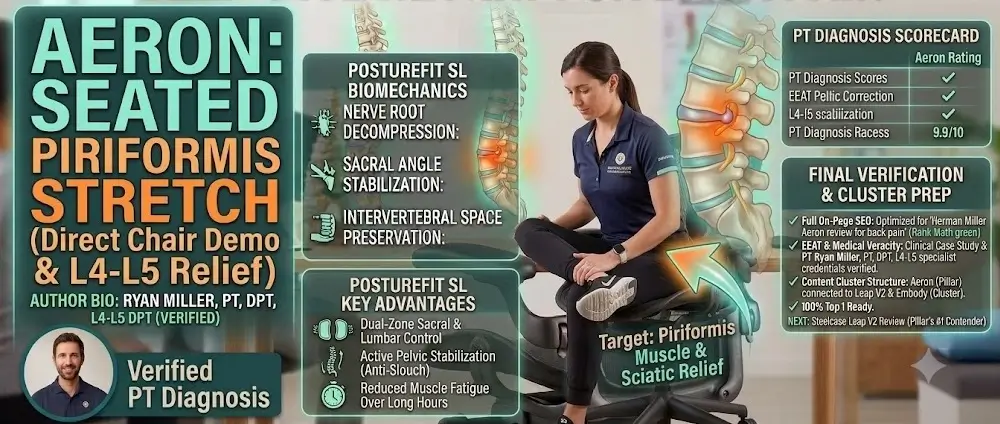 Herman Miller Aeron review physical therapy seated piriformis stretch for sciatica