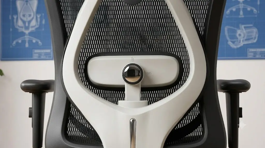 Sihoo M18 ergonomic chair rear dial adjusting lumbar height and depth