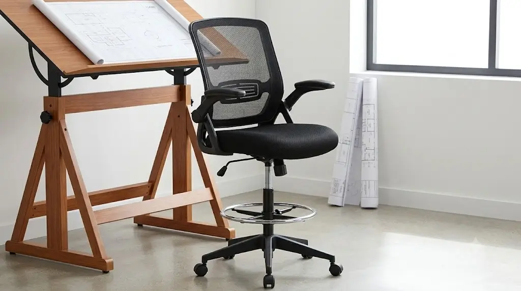 Best Ergonomic Drafting Chairs for Standing Desks - Flash Furniture Mid-Back