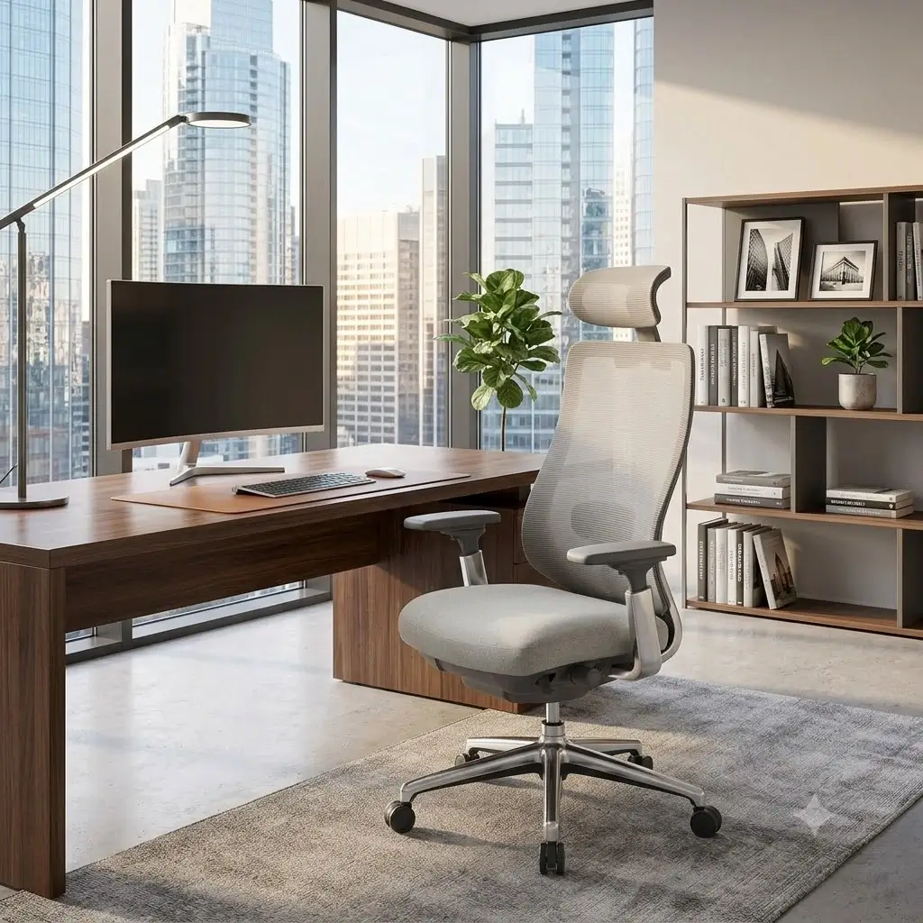 COLAMY Atlas ergonomic office chair with adjustable seat depth slider and 4D armrests