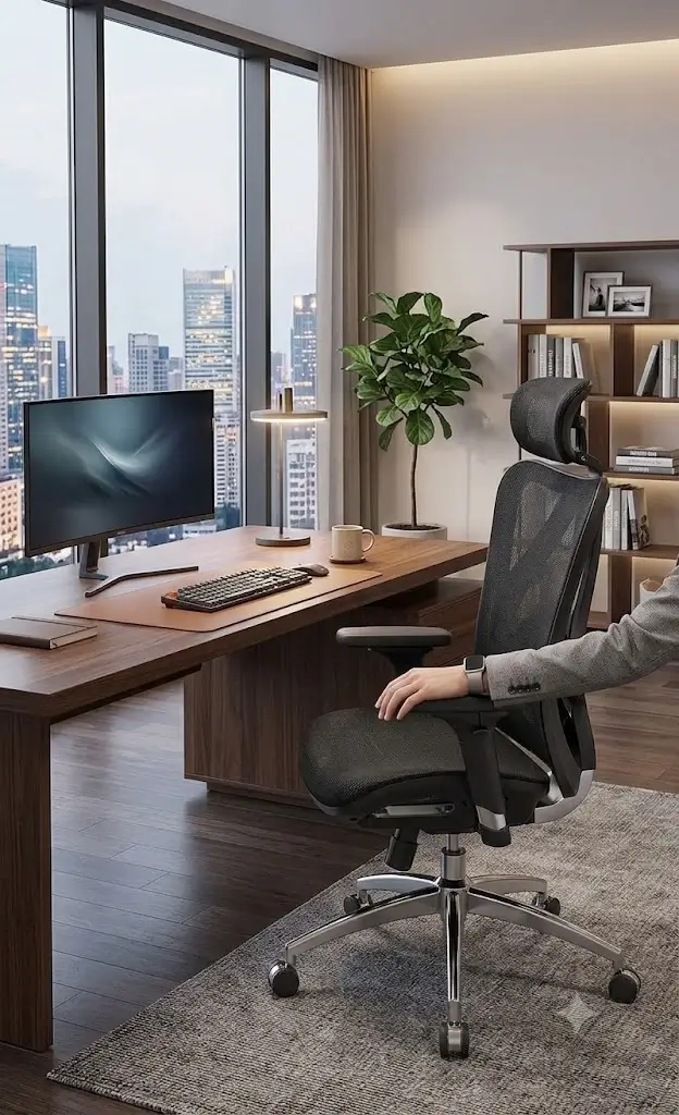 SIHOO M57 full mesh ergonomic office chair with 3D armrests and dial lumbar support